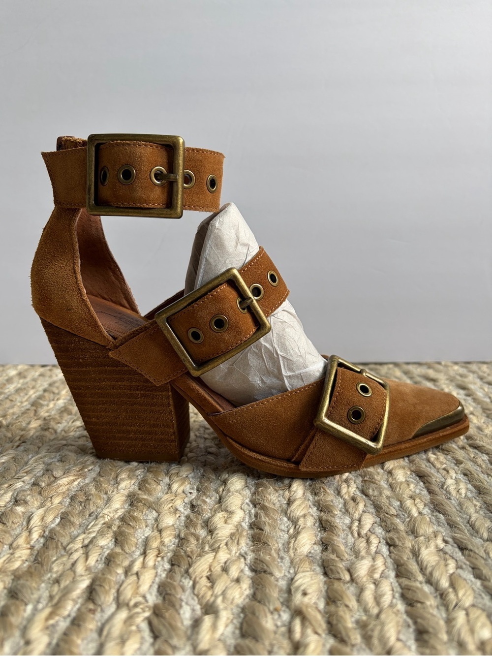 Free People X Jeffrey Campbell Hendrix Heels  Size 7 Tan Suede